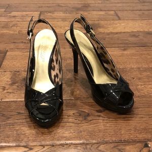 Black shiny heels